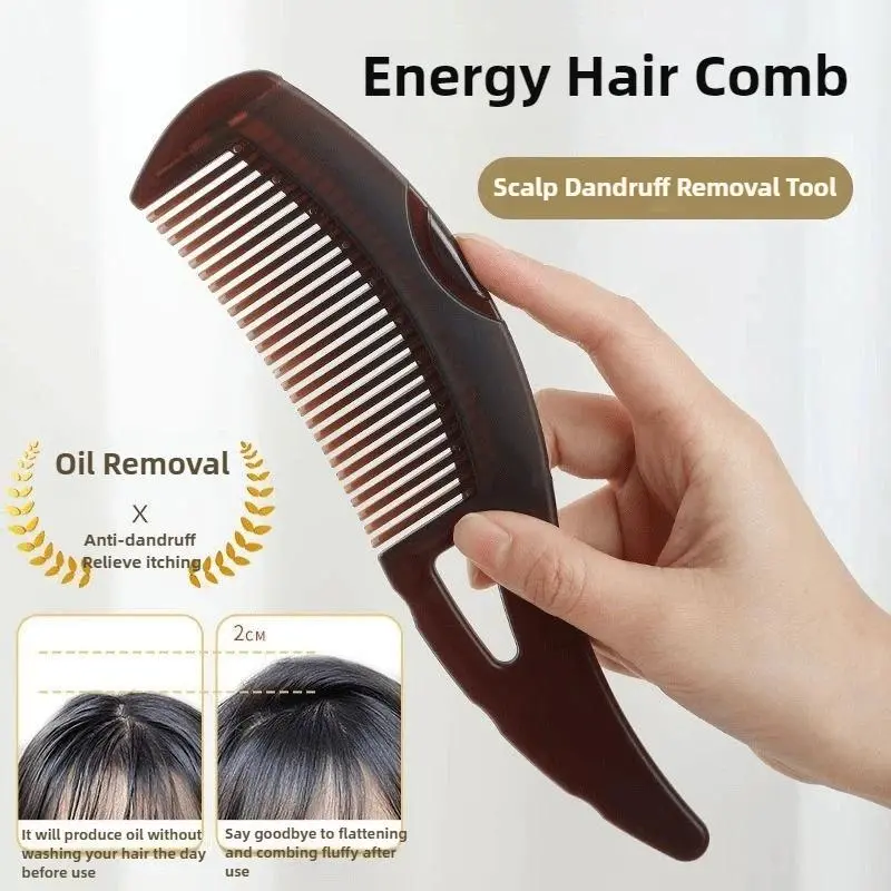 1 Piece Home Anti-Dandruff remover Comb, Scalp Care Massage Energy Comb, Plastic Wide Hollow Tooth Button Comb, For Both Men And Women hairbrush