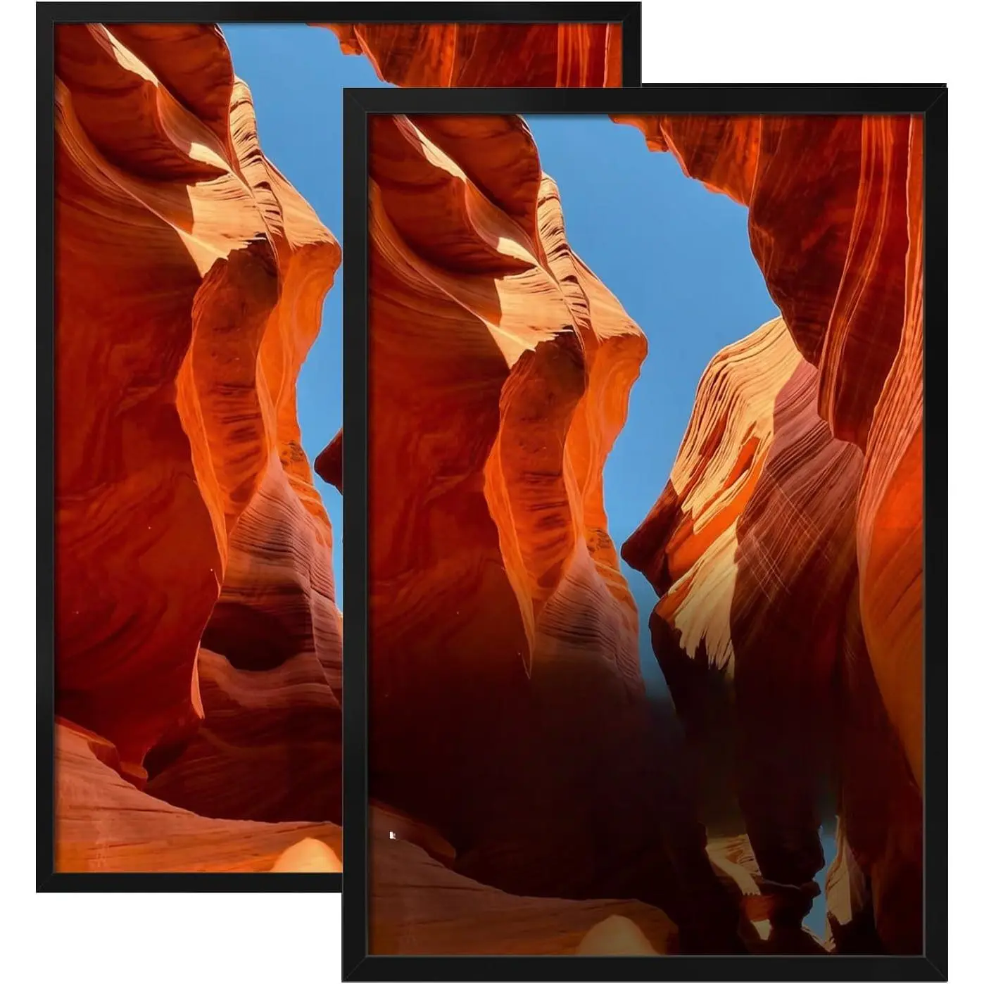 16x24 Picture Frame Set of 2, 16 x 24 Black Picture Frame with HD Plexiglas, 16 by 24 Poster Frame, Display Frame for Vertical or Horizontal, Presenting Spatial Aesthetics-Form & Light Series