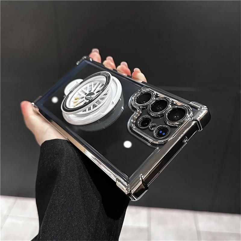 Shockproof Airbags Armor Magnetic Transparent Case For Samsung Galaxy S26 S25 S24 Ultra S23 Fe S22 Plus A54 A15 A25 A35 A55 A53 5G