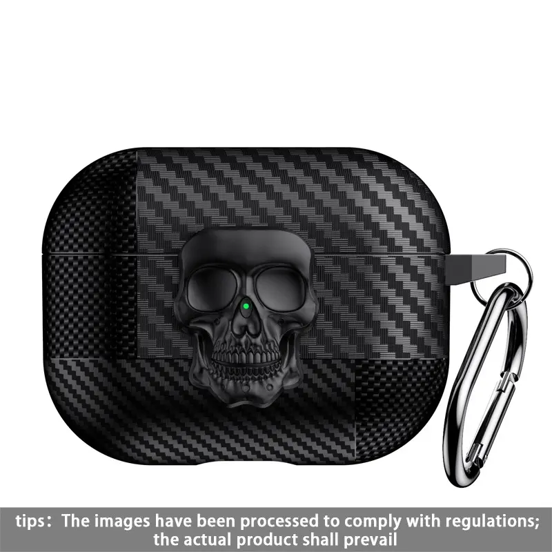 Skull Anti-Drop Audio Earphone Case, Compatible with AirPods 4, AirPods Pro2, AirPods Pro3, Protective Cover, Durable Design