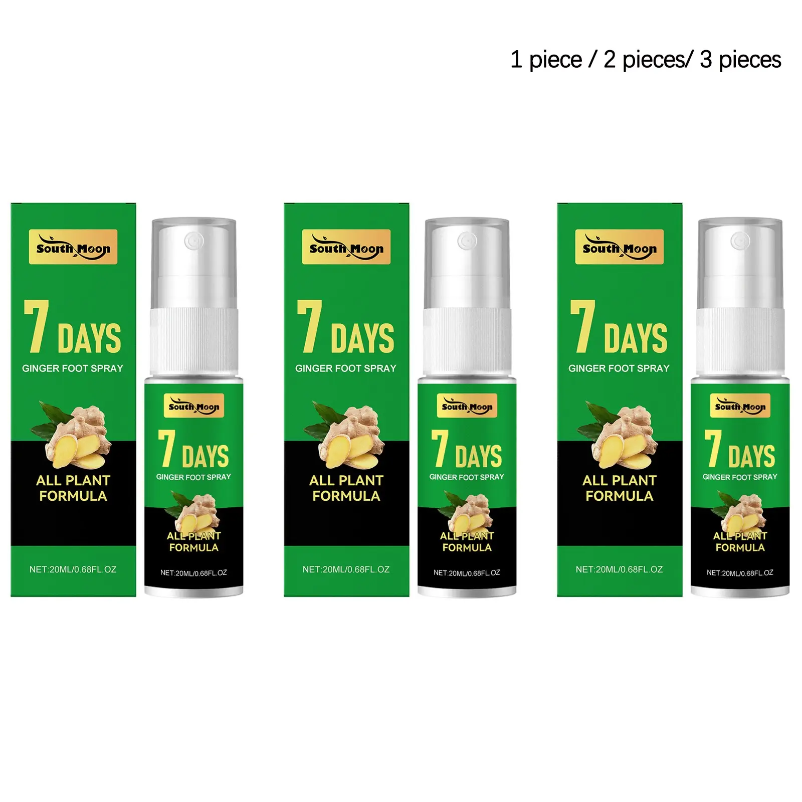 Foot Ginger Nourishing Spray (20ML/20ML*2/20ML*3), Foot Care Products, Gentle Care, Hydrating Moisturizing, Smooth Soft Hydrated, Refreshing Moisture Care Spray