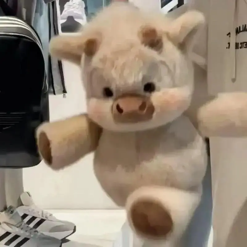 17-Inch Running Cow Plush Toy Decor, Highland Bull Stuffed Animal Farm Doll, Soft and Cute, Perfect Birthday Gift for Adults and Kids