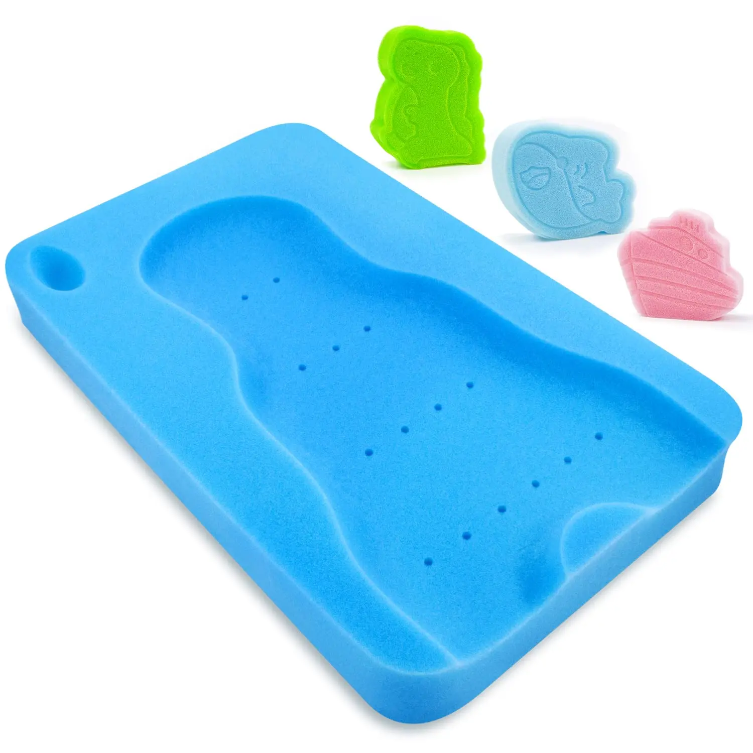 Thick Quick-Dry Synthetic Bath Mat - Soft Cushion for Shower and Bathing (Blue)