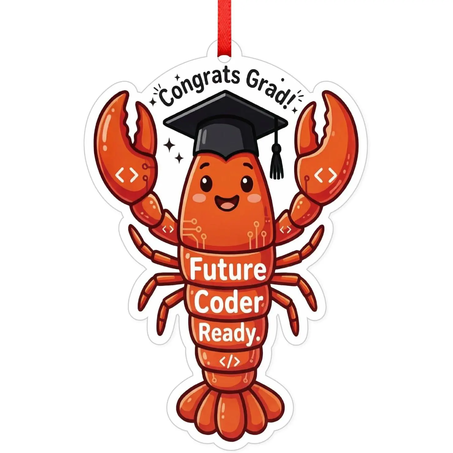 Graduation Ornaments 2026 - Hot Topic Lobster College Graduation Gifts for Men Women - Popular High School Grad Gifts for Him Her Boys Girls - Future Coder