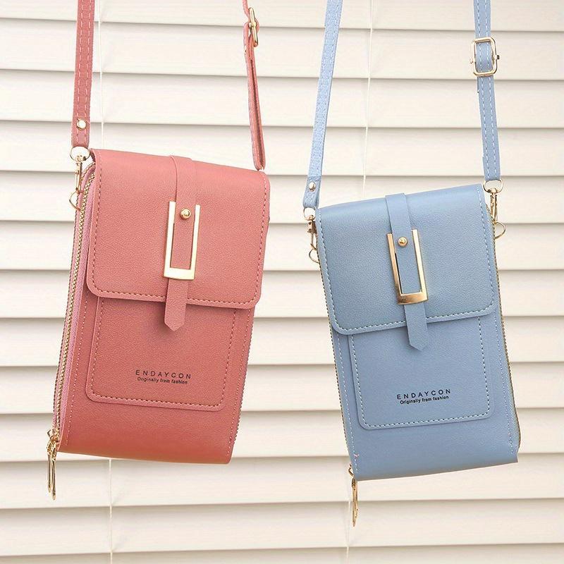 1pc Slanted Crossbody Bag, Fashionable Key Bag Slanted Small Bag, 5pc Color Choices, Simple and Versatile Shoulder Bag, Multifunctional Vertical Coin Purse