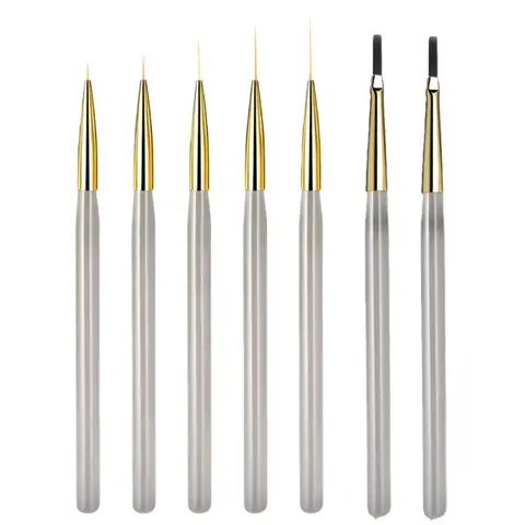5/6/7 pcs Professional Manicure Nail Art Liner Brush Set, Liner Brushes for Nails, Fine-Line Thin Detail Precision Drawing Brushes for Gel Nail Polish, Nail Art Tools, Nail Art Equipment