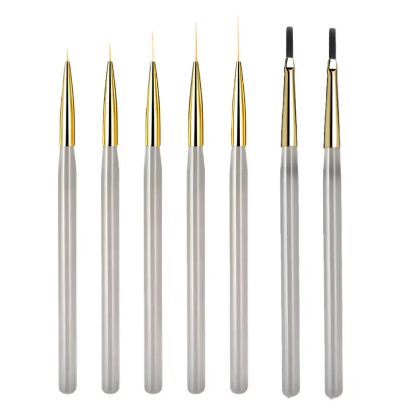 5/6/7 pcs Professional Manicure Nail Art Liner Brush Set, Liner Brushes for Nails, Fine-Line Thin Detail Precision Drawing Brushes for Gel Nail Polish, Nail Art Tools, Nail Art Equipment