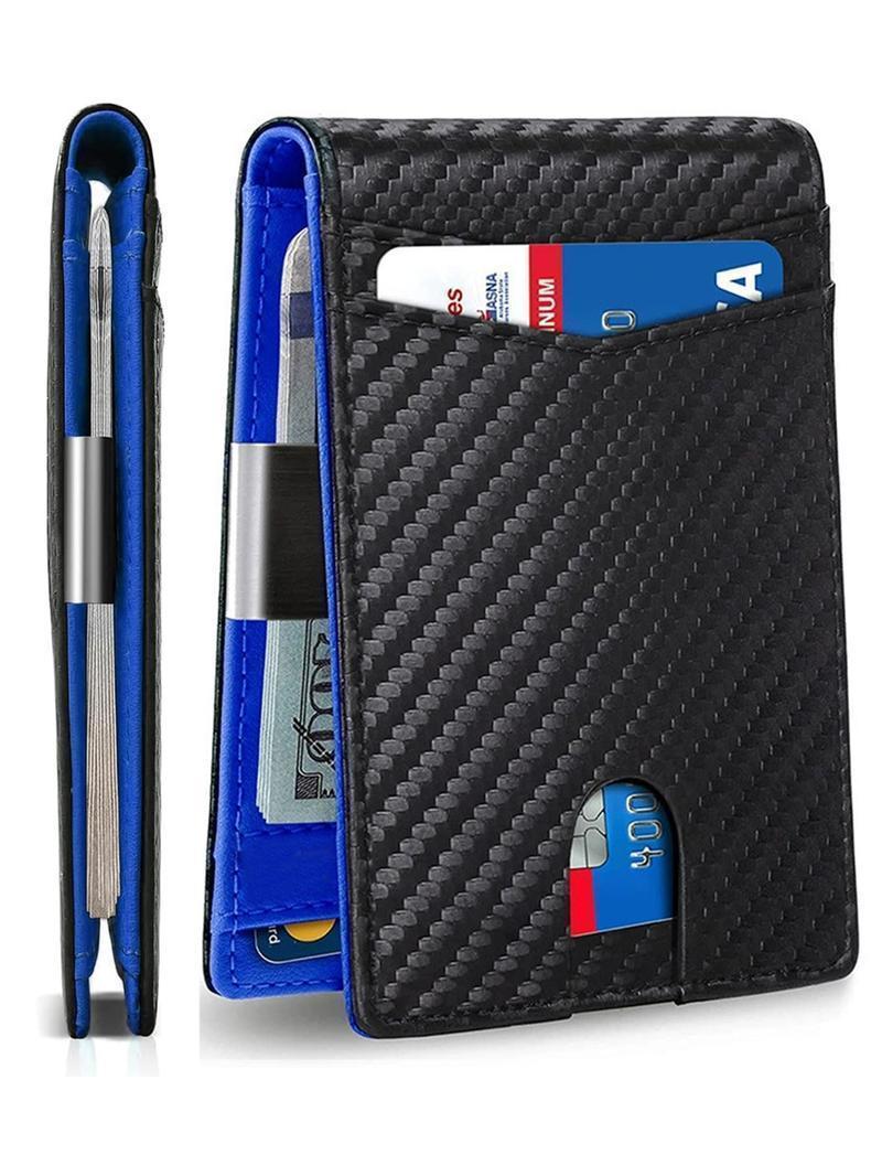 2025 Must-Have Men's RFID Wallet | Slim Carbon Fiber Bifold with Money Clip & Multiple Card Slots, Lightweight, Secure & Stylish for Travel, Business, and Everyday Use