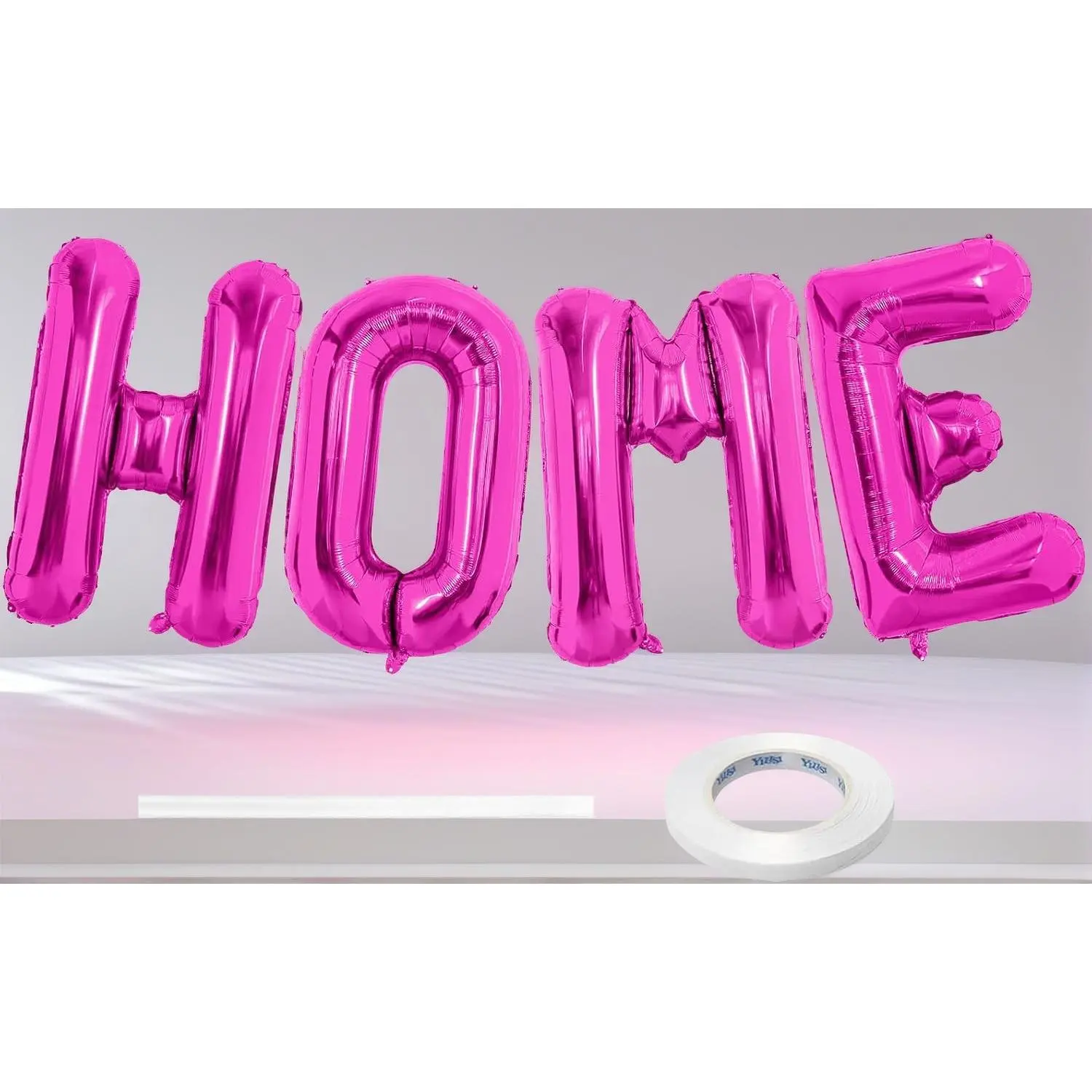 Hot Pink 40 Inch HOME Letter Balloon Banner |   Housewarming, New Home, Welcome Home Party Decorations