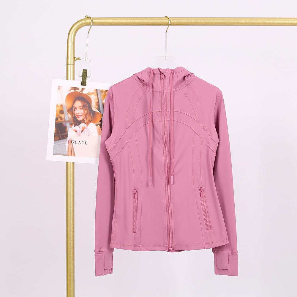 LULU  New hooded jacket for summer, thin, quick drying, slimming, tight fitting, sports and elastic jacket, slim fit