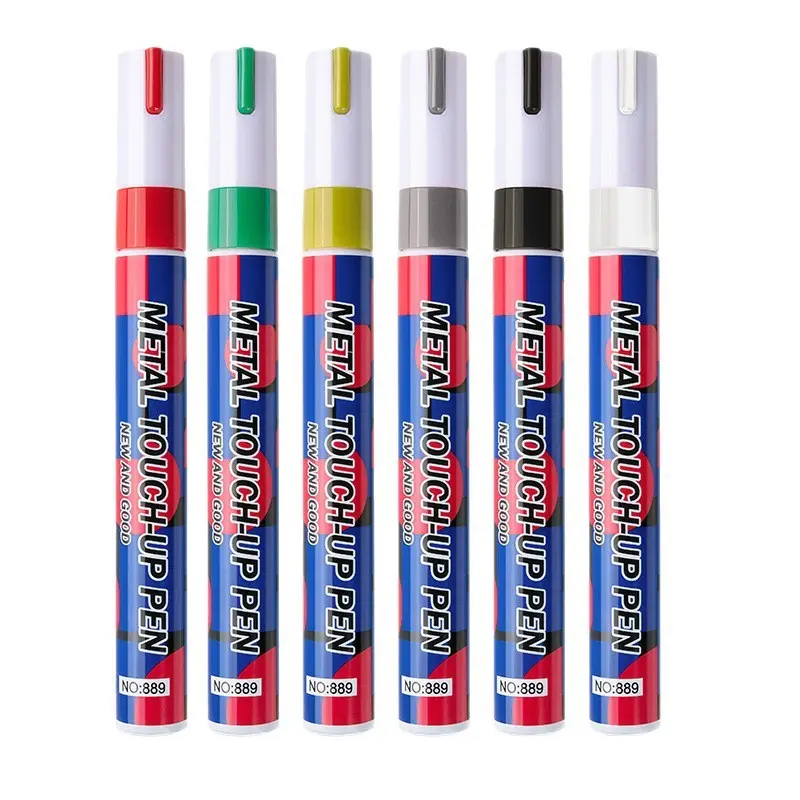 2-Pack Metal Touch-Up Pens, 6-Color Set, Fast-Drying Waterproof Paint Markers, Model Painting, Car Scratch Repair, Ceramic & Electronics Fixing