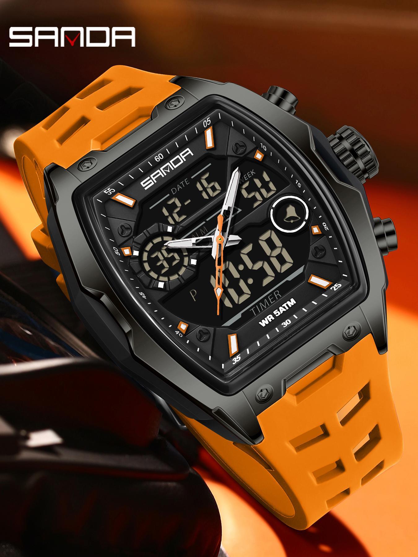 Men's Sportive Digital Watch, Fashionable Digital Watch with Digital Display, Trendy Multifunctional Watch for Daily Life, with Box