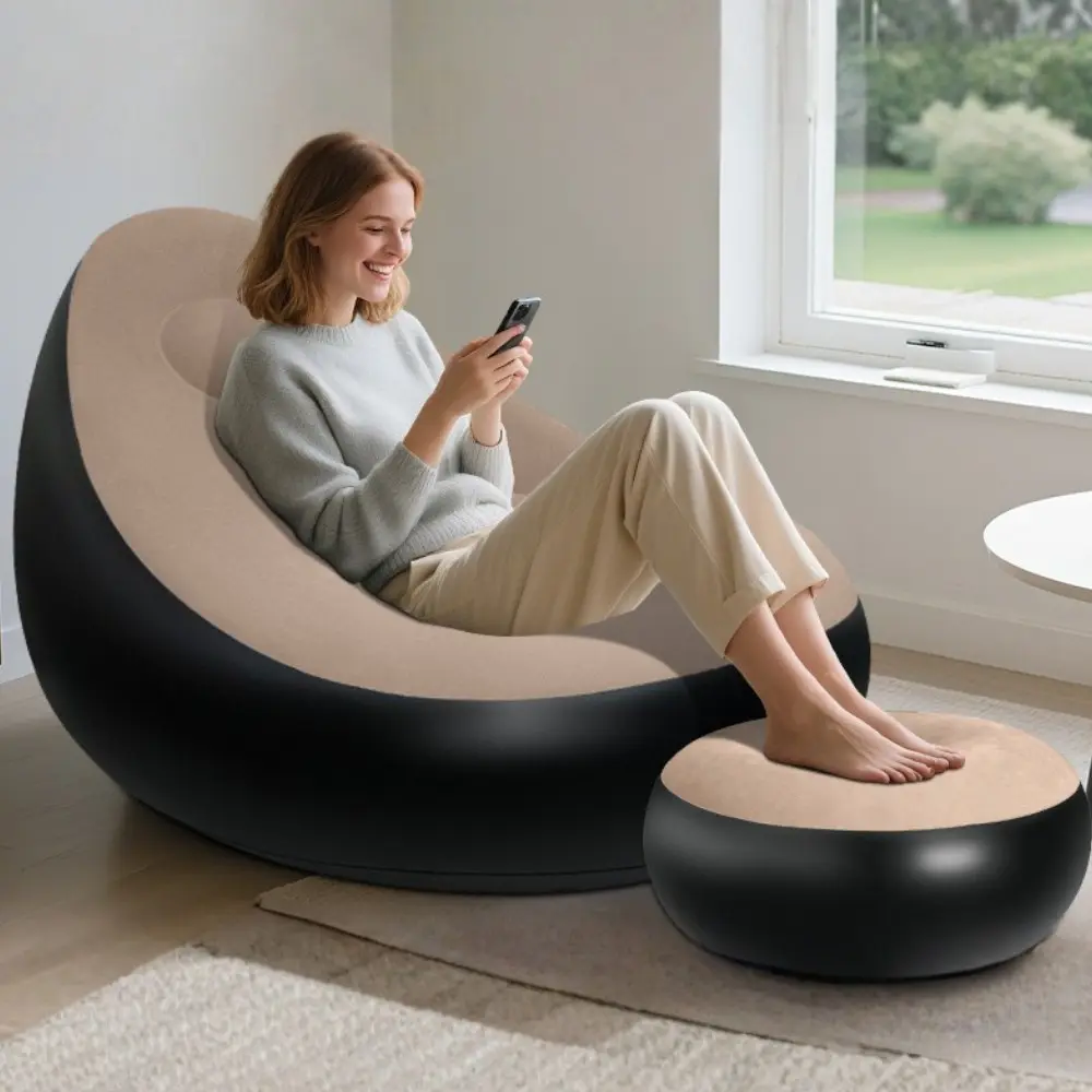 Inflatable Chair for Adults,Portable Inflatable Chairs with Ottoman and Air Pump
