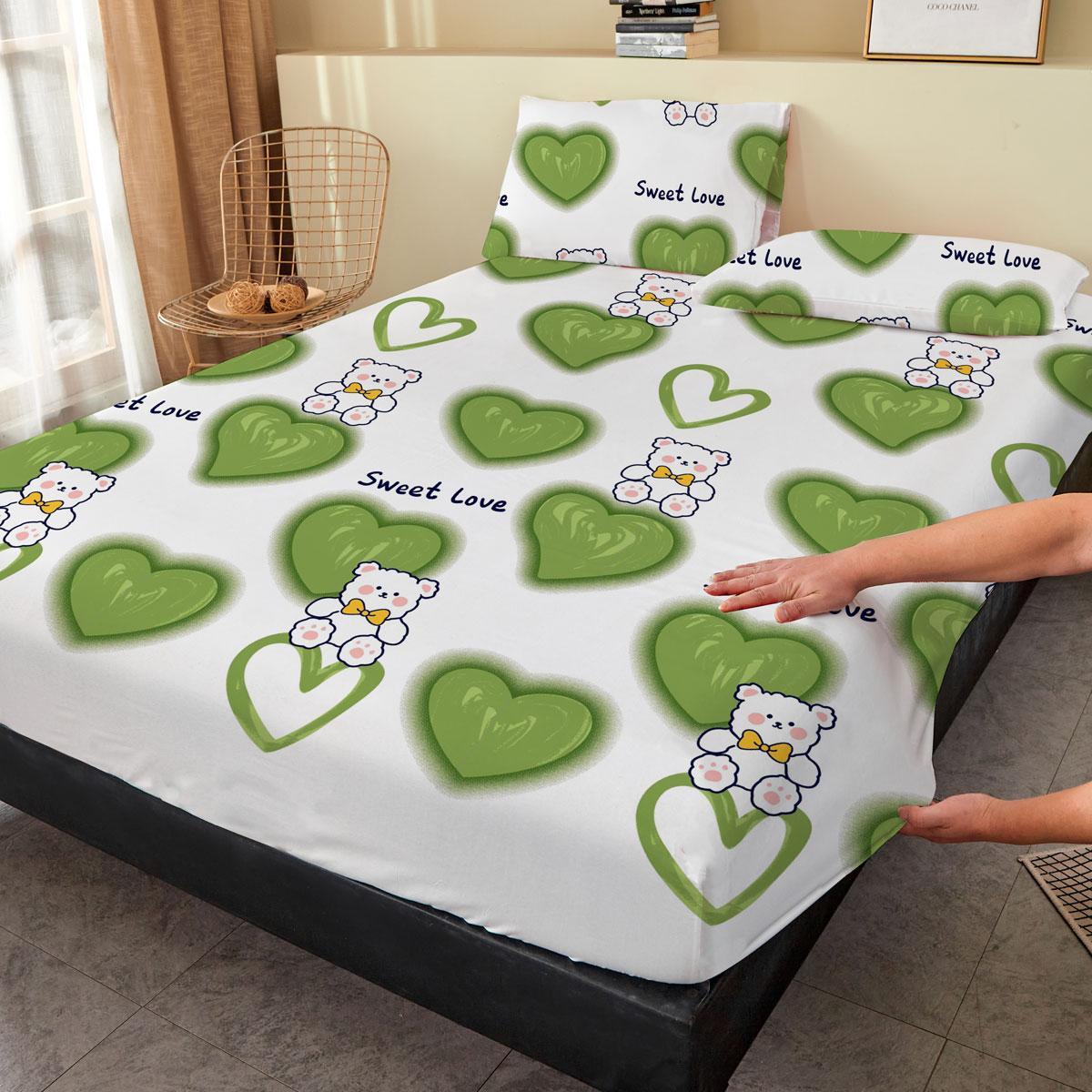 Heart & Bear Pattern Bedspread, 1 Count Soft Comfortable Breathable Bedding Set, Bedding Supplies for Home Bedroom Hotel