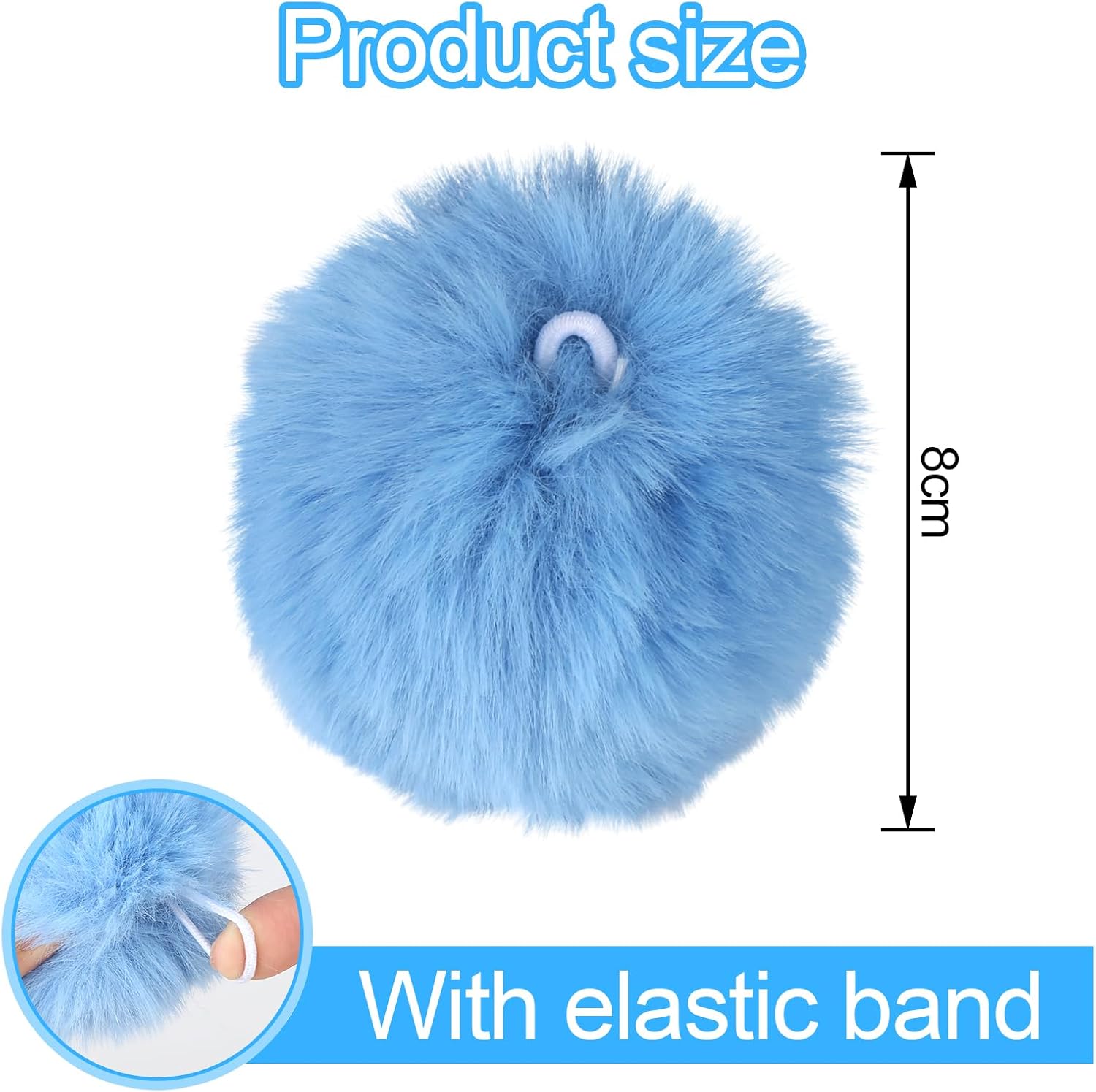 Pack of 46 Pompoms Lmitation Rabbit Fur Ball, with Elastic Ring DIY Fluffy Ball, 23 Colours in Pairs, Suitable for Hats, Brimless Hats, Shoes, Scarves, Gloves, Bags, Accessories, Handmade Accessories Decorations