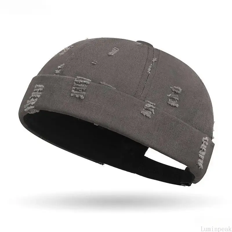 Vintage Fisherman Beanie, Unisex Solid Polyester Docker Cap for Casual Streetwear, Brimless Rolled Cuff Hat, All Seasons
