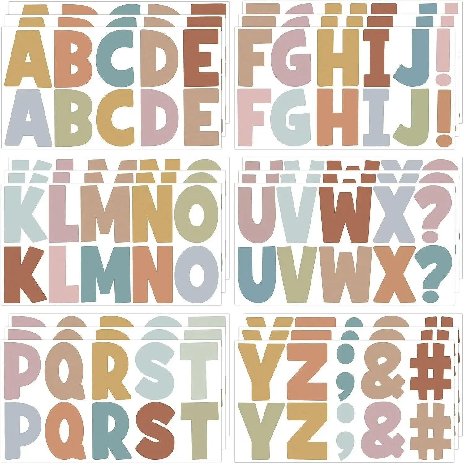 186Pcs Letter Stickers Large Bulletin Board Letters Alphabet Sticker,Boho | Self Adhesive,Waterproof,Vinyl 2.5Inch ABC Sticker Letters,for Classroom,Poster Board,Mailbox,Crafts,Home Party,Wall Window