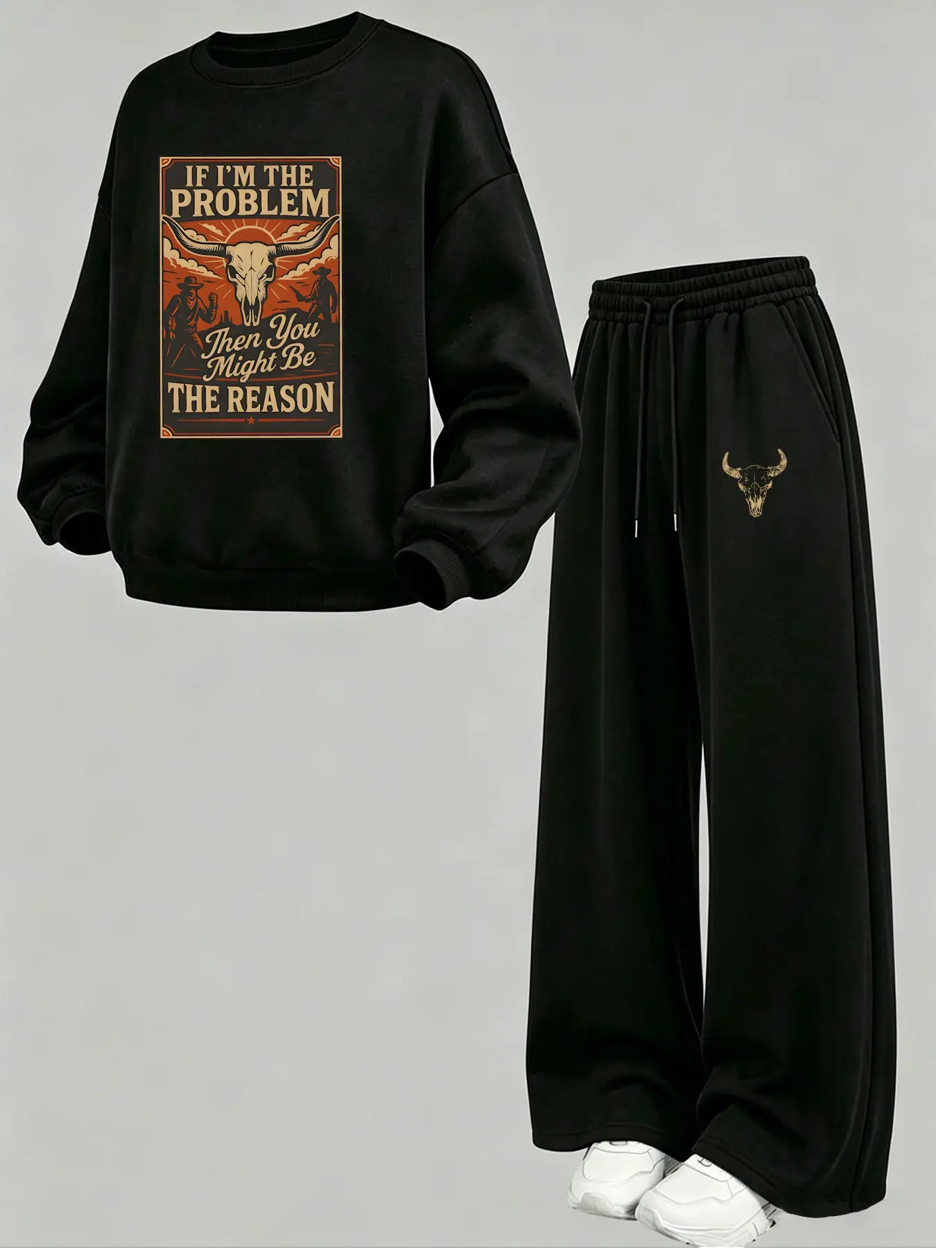 Autumn Winter New Fleece Fashion Casual Zipper Cardigan Long Sleeve Jacket + Mid Waist Loose Fit Pants Set, Letter Print, Pocket Design