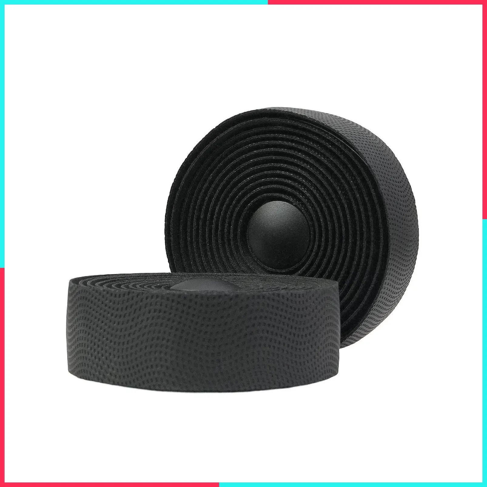 PU Road Bike Handlebar Tape with Anti-Slip Grip, Shock Absorbing Bicycle Handlebar Wrap, Heavy-Duty Acrylic Double Sided Tape, Black