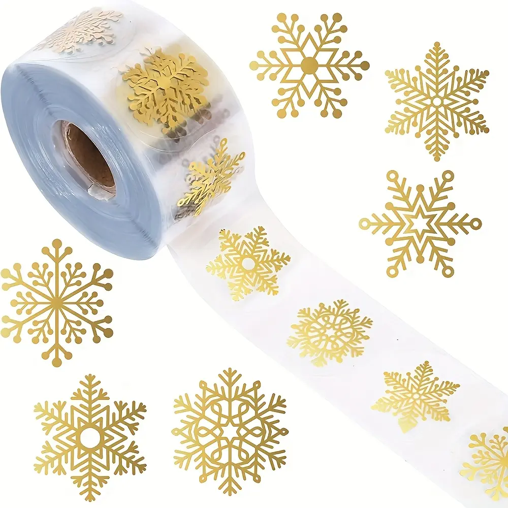 500pcs Transparent Christmas Petal Sealing Stickers, Non-Adhesive Decorative Stickers for Gift Wrapping Decals Stickers