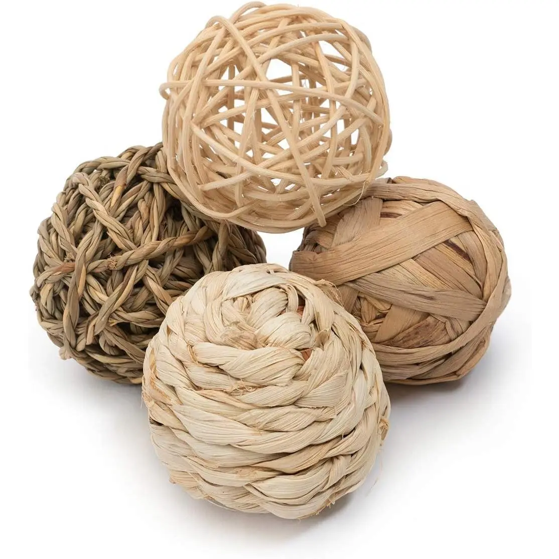 Niteangel Natural Corn Husk Hay Grass Chew Balls - Lightweight, Safe, Activity-Focused Teeth Care Chew Toys for Small Animals, Plastic Toy Alternative (Halloween Bunny, Guinea Pigs, Rabbits, Chinchillas)