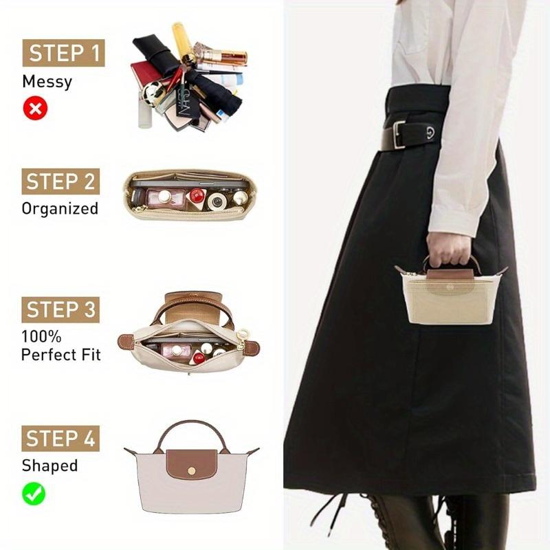 Multi-grid Handbag Organizer, 1 Count Multi-functional Handbag Insert Organizer, Vanity Bag Organizer, Handbag Storage Organizer, Household Textiles for Home Use, Travel Essentials Bag, Travel Bag Organizer