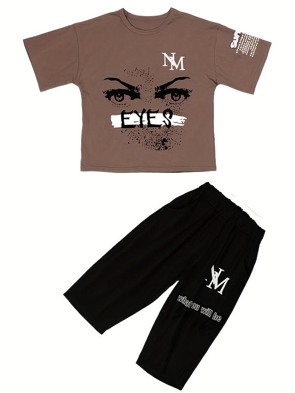 NewBoys' Summer Short Sleeve Set New Baby Fashion Children's Summer Thin Style Boys Cool Handsome Clothes+Pants 2pcs Set, Perfect for Outdoor(Gift)11