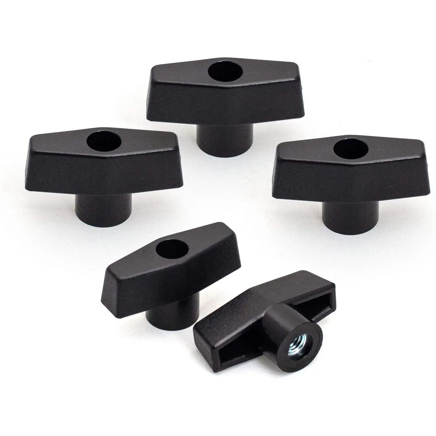 5 Pack 1/4"-20 T Knobs, Threaded Clamping Knobs for T Track & Table  Accessories, Featherboard, Woodworking Jigs  Miter , Router Table, Drill Press (QNB3001)