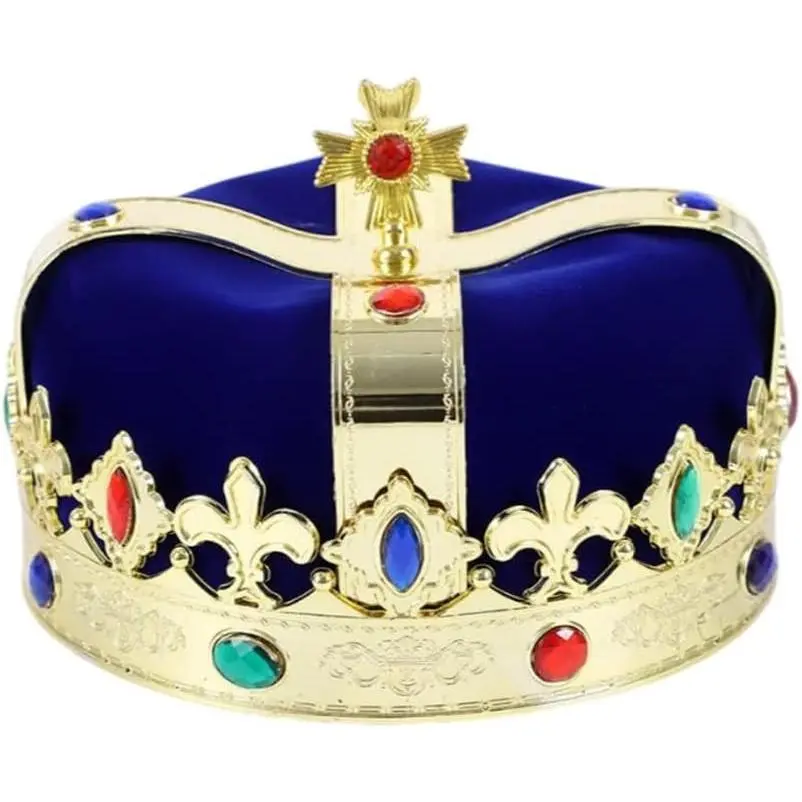 Royal Jeweled King's Crown for Unisex Halloween Costume, Cosplay, Prom & Party Decorations(Gift)