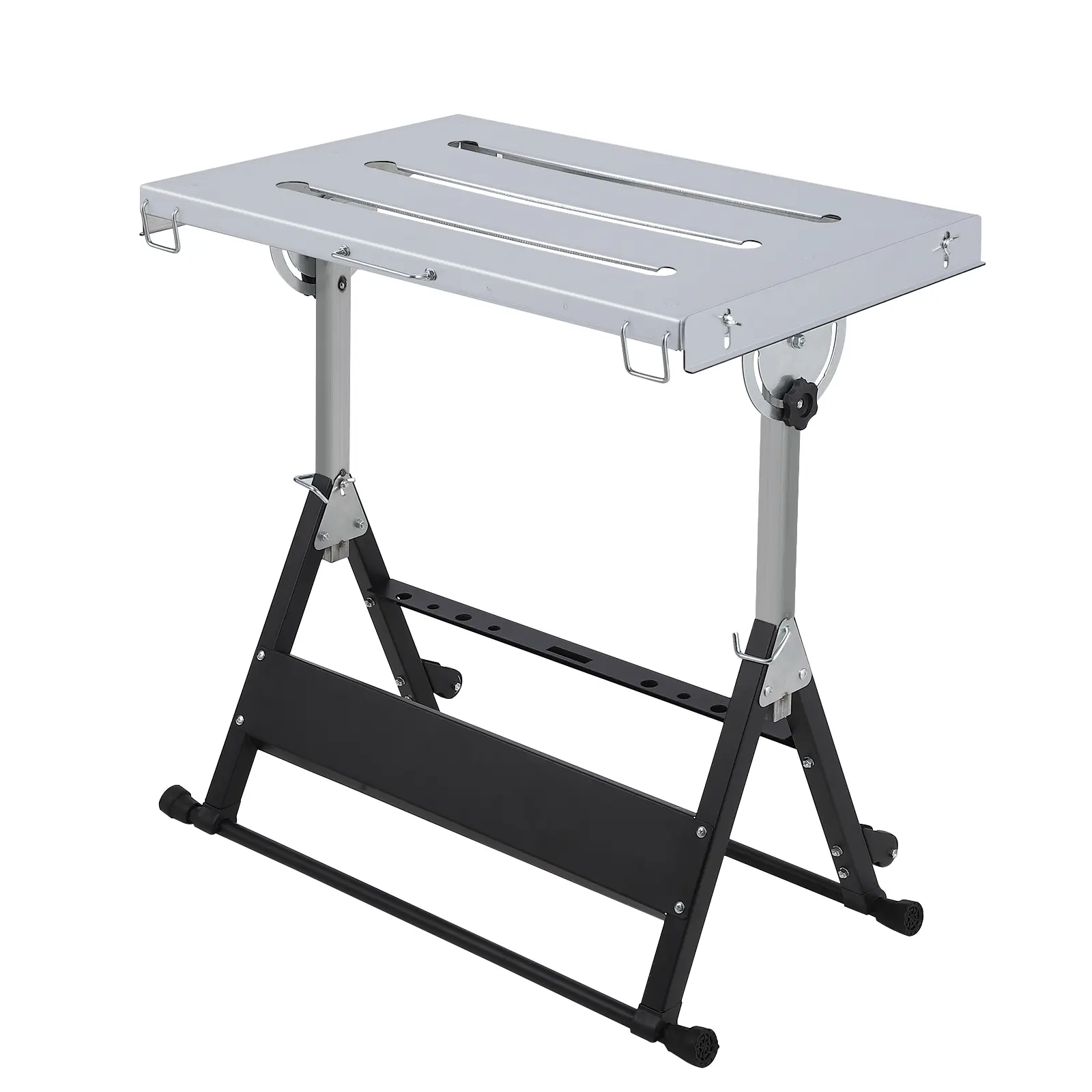 Folding Welding Table, 400 LB Capacity, 30x20 in, Height Adjustable & Tiltable Welding Table with Fixture Holes & Wheels, Portable Welder Station for Garage Shop