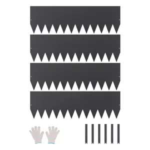 【DealsForYouDays】VEVOR Steel Landscape Edging, 4 Packs 40x 12 in Rust-Resistant Metal Landscape Edging, Bendable Garden Edging Border, Heavy Duty Lawn Edging, Easy-to-Install, Flower Bed Yard Pathway Divider Black