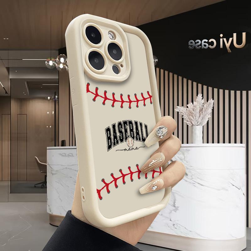 Baseball Soft Case for iPhone 17 Air 16 Pro Max 15 Plus 14 13 12 11 X XS Shockproof Drop Protection Rugged Durable Silicone Cover Anti-Scratch Festive Design