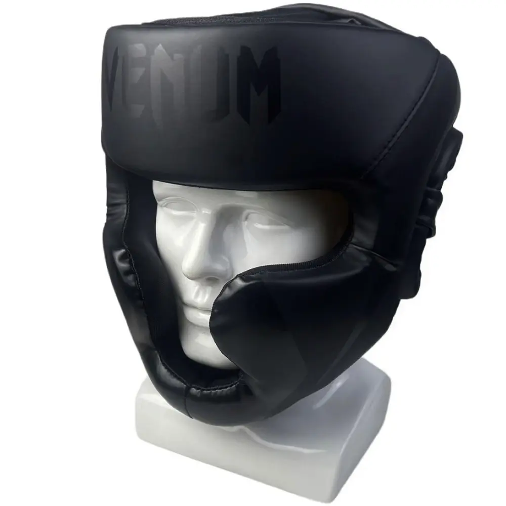 PU Leather Boxing Helmet Set, Face & Head Protection, Thickened Muay Thai Kickboxing Gear, Adult & Kids Training Headgear