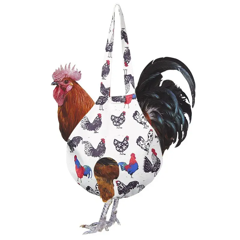 Pet Chicken Outing Carrier Bag, Cole's Duck Travel Shoulder Bag, Chicken Tote Bag, Rooster Capture Bag, Linen Material, Model J2056