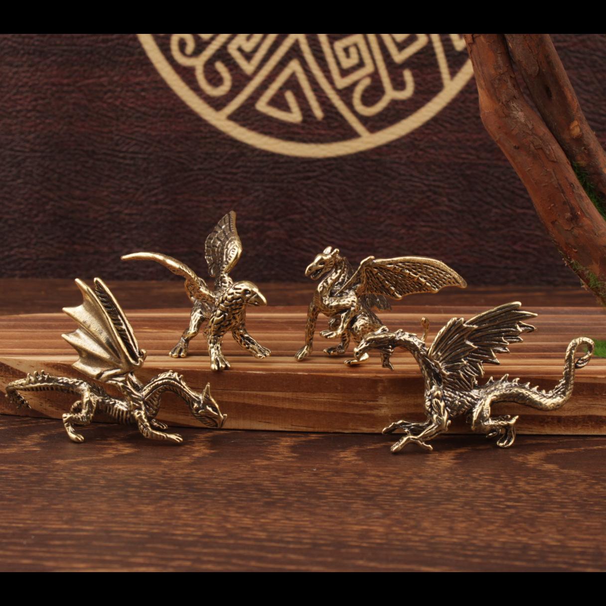 Brass Warcraft Green Dragon, Warcraft Fire Dragon, Flying Dragon, Decorative Ornaments, Copperware, Desktop Home Decoration
