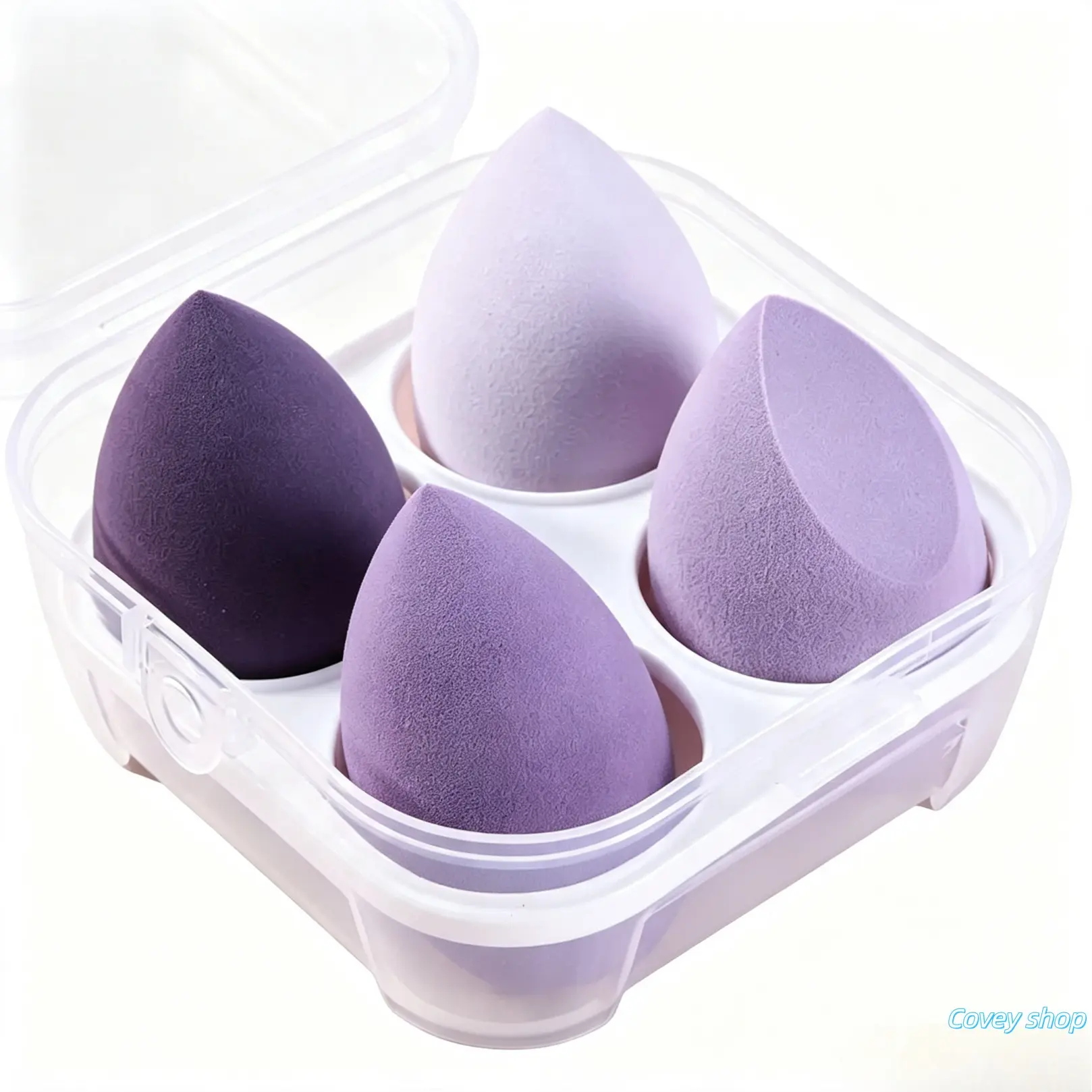 Mixed Color Water Drop Shape Makeup Sponges - 4-Count Versatile Beauty Blender for Makeup Blending, Facial Detailing - Multi-functional Beauty Set, Gift for Collectibles Enthusiasts (4 pieces), Four Pieces