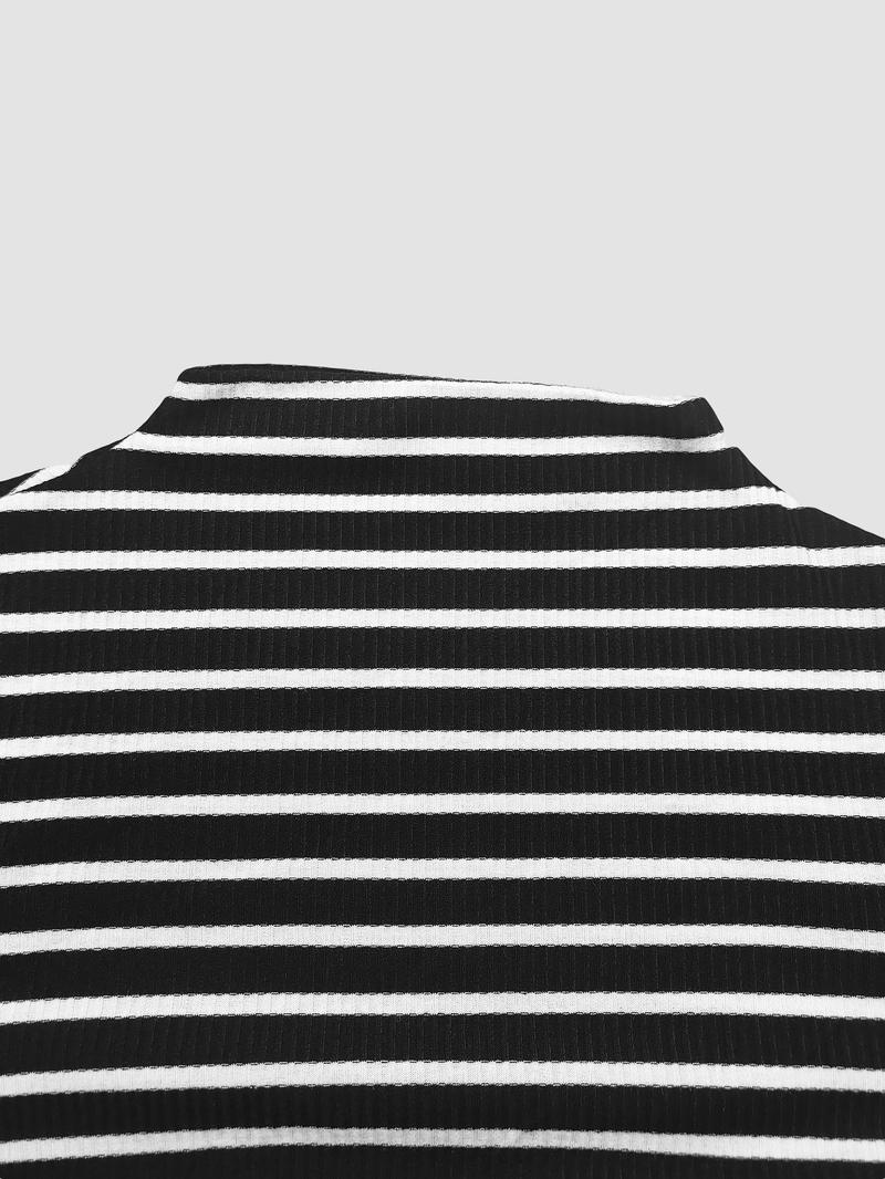 Women's Striped Print Long Sleeve Top & Skirt Two-Piece Set, Elegant Casual Outfits for Daily Outdoor Wear, Women's Clothes for All Seasons, Airport Outfit