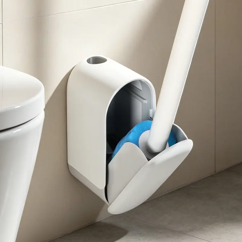 Automatic Disposable Toilet Brush, Wall-Mounted Toilet Cleaner, comes with 12 replacement brush heads, a touchless open/close system, 3-second replacement, 1-minute cleaning, a hygiene cleaning tool for home bathrooms, Home care supply
