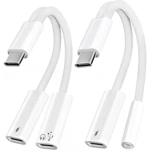 2 in 1 Usbc Splitter Aux and  Bundle [USB-c Splitter & USB C to 3.5mm Jack and Charger],PD 60W   and Hi-Fi Audio,for  15 16 17/iPad Pro/Galaxy/Pixel