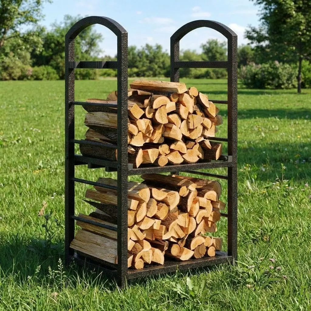 Iron Firewood Rack 40x30x75 cm - Durable, Stable, Rust-Resistant, Spacious, Easy Assembly