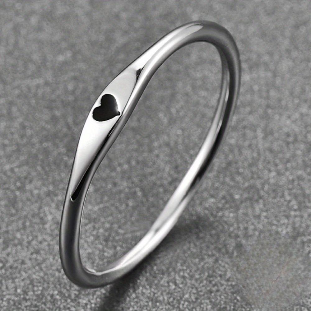 Simple Carved Heart-Shaped Wedding Ring, Stackable Ring, Suitable for Daily Wear And Gift Giving