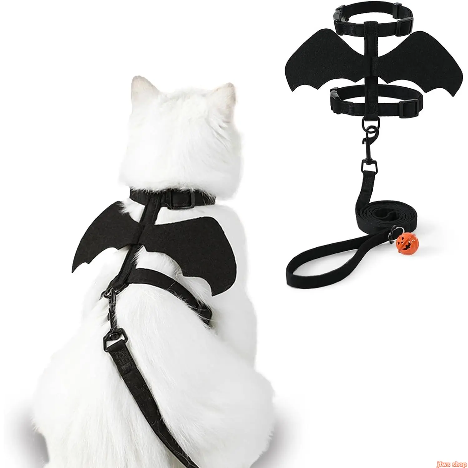 2026 New Adjustable Bat Wing Harness for Cats Dogs Rabbits, Escape Proof Soft Breathable Mesh Vest with Leash, Lightweight Halloween Costume for Small Pets, Easy Control Harness for Walking Training Party Cosplay tiktokshopbacktoschool
