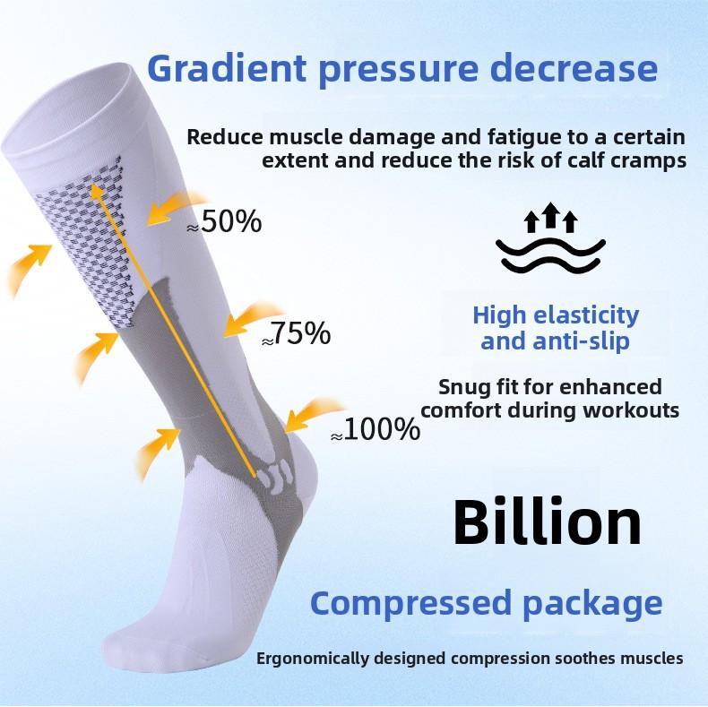 Professional stockings over knee socks thermal pressure socks non-slip football socks men's marathon pressure compression calf socks grip soccer