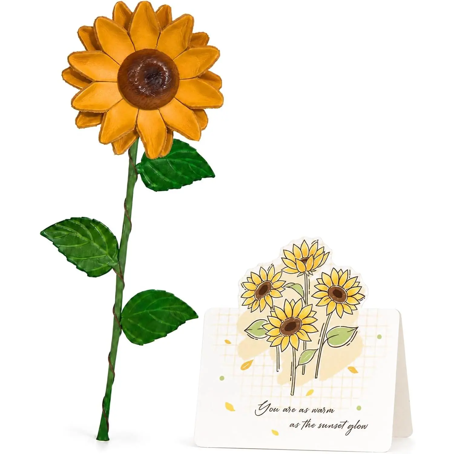 3 Year Anniversary Leather Gift for Her, Handcrafted Sunflower Wedding Keepsake for Wife & Husband, Unique Romantic Sentimental Present, Rustic Floral Home Decor for Couples, Sunflower Lovers