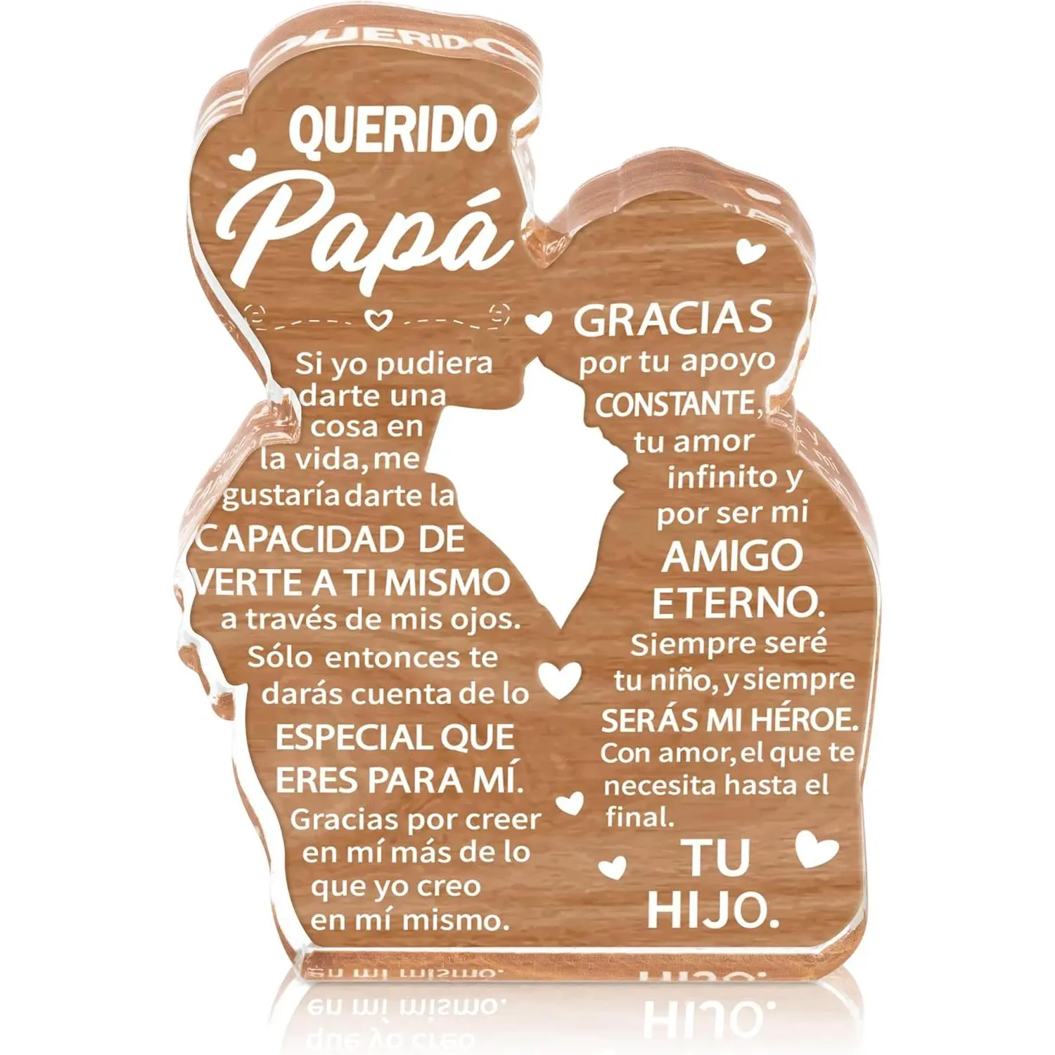 for Dad from Son - Spanish Papa Heartwarming  Father Son Embracing  Plaque Sign  Dad Ever  Regalos Para Papa Office Desk Decor Father's Day Birthday Christmas Gifts