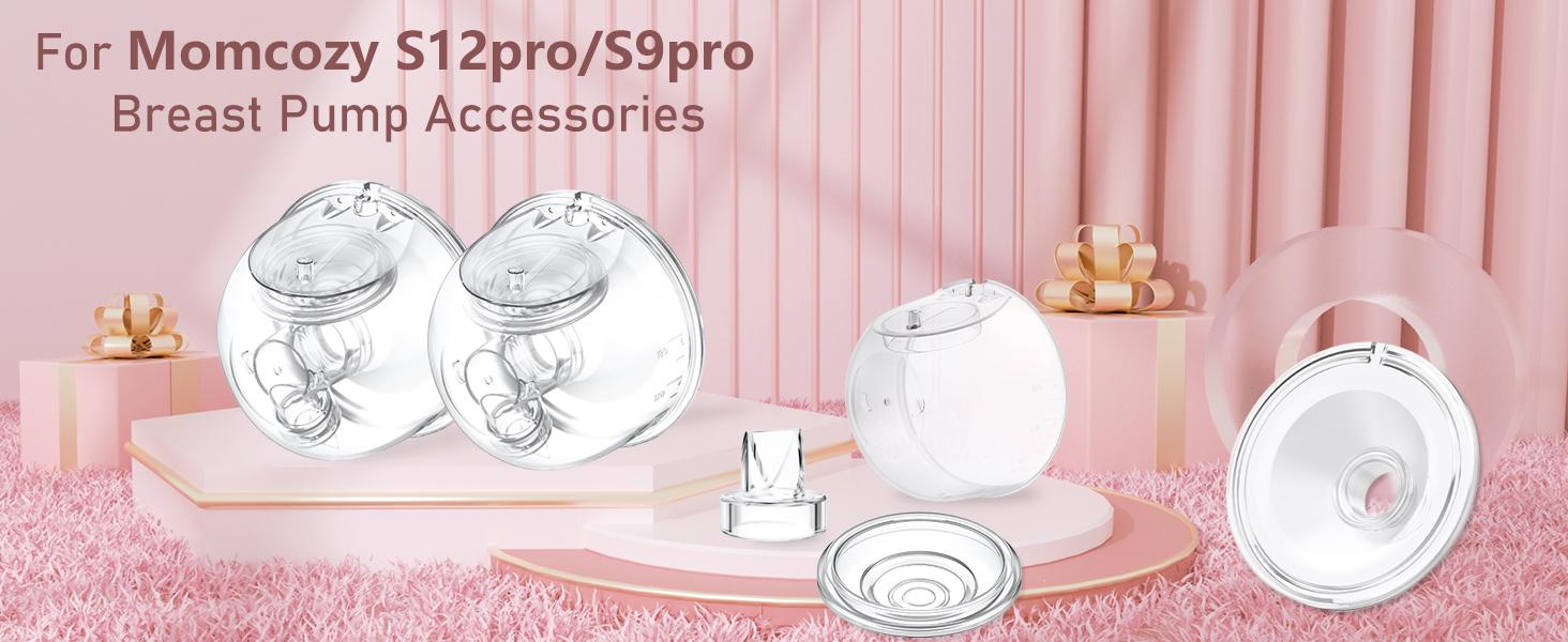 2pcs Silicone Flange 19mm Compatible with Momcozy S12 Pro/S9 Pro/S12 Breast Pump,TSRETE S12/Kmaier S12 Wearable Breast Pumps, Shield 19mm Flange Parts