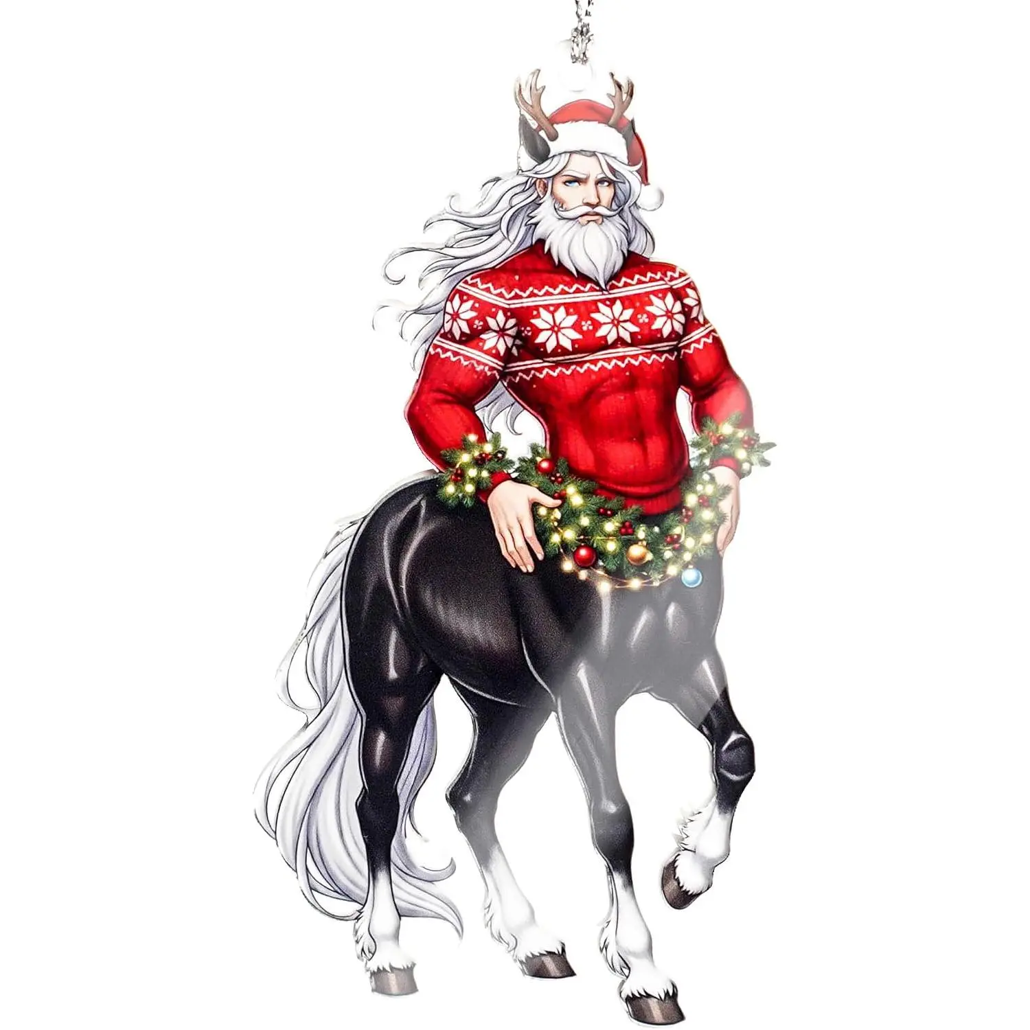 Santa Centaur – Funny Santa Gag – Christmas  | Holiday Adult Party – Novelty Joke – Christmas Ornament 2025 – White Elephant Gifts – Xmas Tree Funny Decoration for  & Coworkers