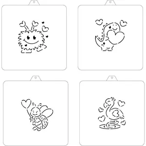 Reusable Valentine PYO Cookie Stencil Paint Your Own Custom Design Unique Cookies Stencils Creates Custom Coloring Pages Designs, Perfect for Kids, Parties, and Bakers. Detailed Designs (Valentine)