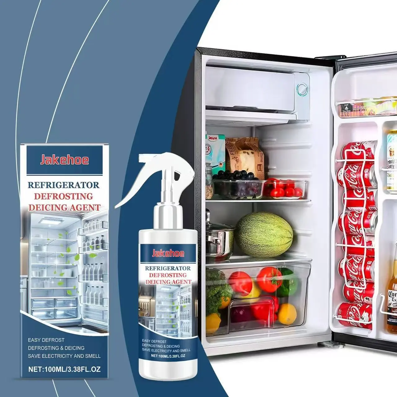 Jakehoe Refrigerator Ice Melter, Freezer Defroster, Defrosting, Anti-Ice Snow Remover, Ice Cleaning Agent, Deicing Agent, Thawing Solution, Cold Storage Deicer