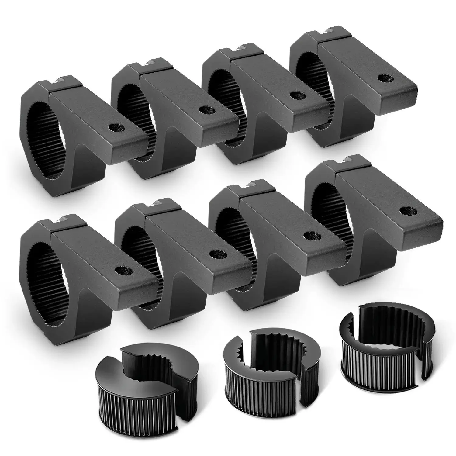 Nilight Metal Aluminum Alloy Horizontal Clamp Mount Bracket Kits (4 Pairs) - Light Bar Accessories with Rubber Washers, Non-Slip Rubber Insert, Allen Key, Fits 1in,1.5in,1.75in,2in Bars, Vehicle-Compatible, for Outdoor Use
